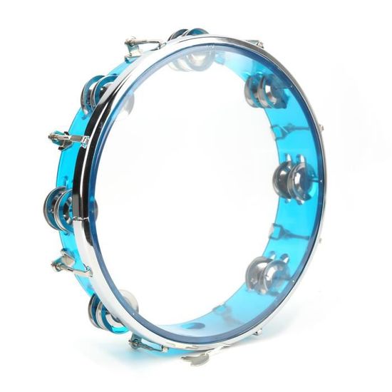 Tambourin Double Rangée - 2 Pièces, Métal Et Plastique, Parfait Pour Cours De Musique, Fêtes Et Animations