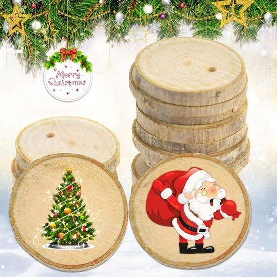 50 Disques En Bois Naturel Avec Corde De Jute – Diamètre 75 Mm – Pour Déco, Mariage, Noël, DIY, Étiquettes – Artisanat Créatif - 7