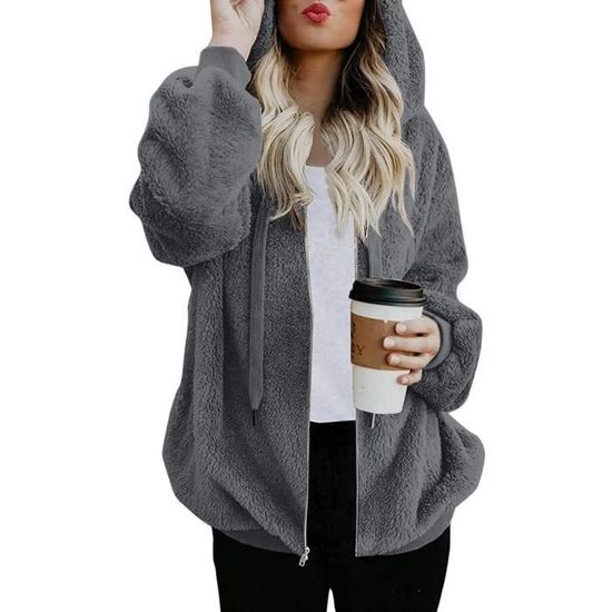 Gilet Polaire Sans Manches Pour Femme - Couleur Unie, Col En V, Avec Fermeture éclair Et Poches