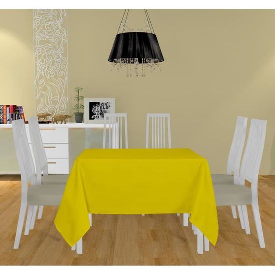 Soleil dOcre Nappe Anti-t/Ã/¢ches Rectangle 140x240 cm Alix Jaune Polyester