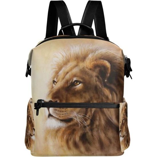 Sac A Dos Motif Tete De Lion Pour Adultes Ou Enfants H2084 Cdiscount Bagagerie Maroquinerie