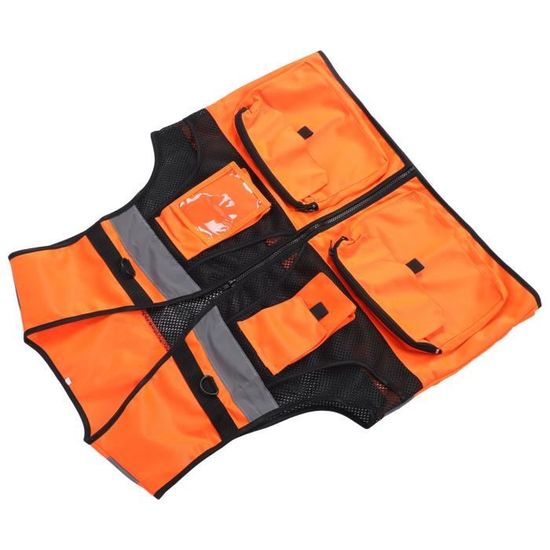 Gilet De Sécurité Réfléchissant Haute Visibilité 3M, Multi-poches, Tailles M à 7XL