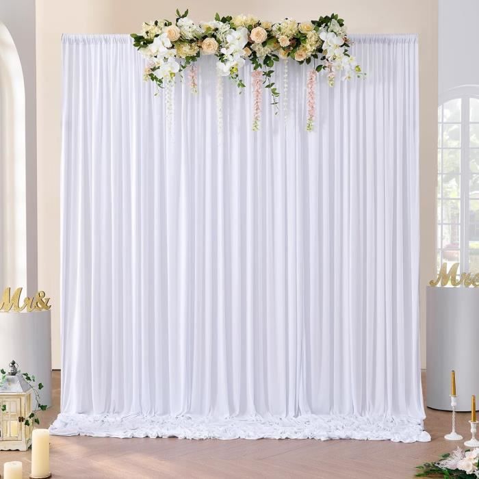 Lot de 10 panneaux de rideaux de plafond en soie infroissables pour mariages, fêtes, événements, église, photo, chambre à coucher – 15,2 x 6,1 m de long – Rose layette