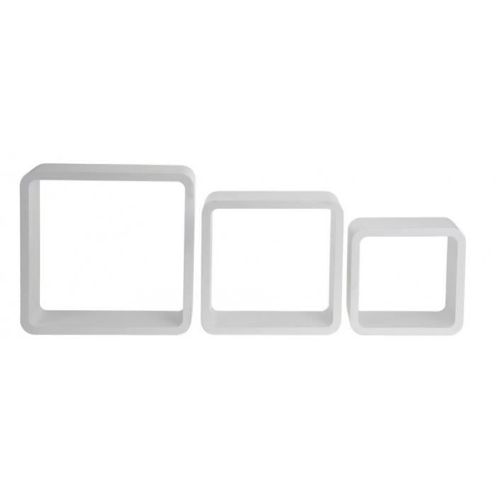 Etagères murales cubes - Lot de 3 - Blanc