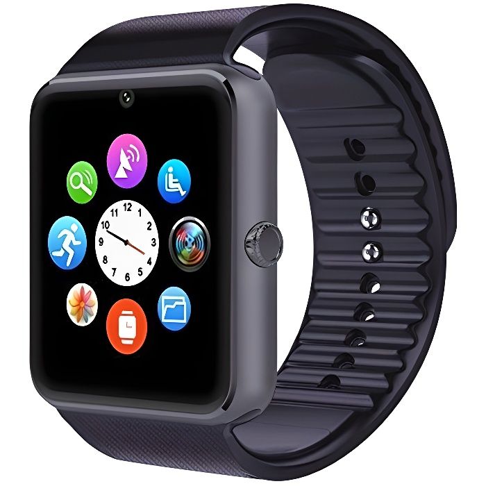 Aihontai GT08 Montre intelligente Bluetooth avec Caméra, Slot pour carte SIM et carte TF pour Samsung iPhone
