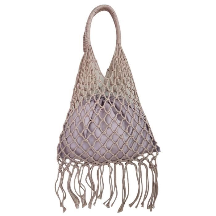 Sac cabas filet BDN-51277-taupe Taupe