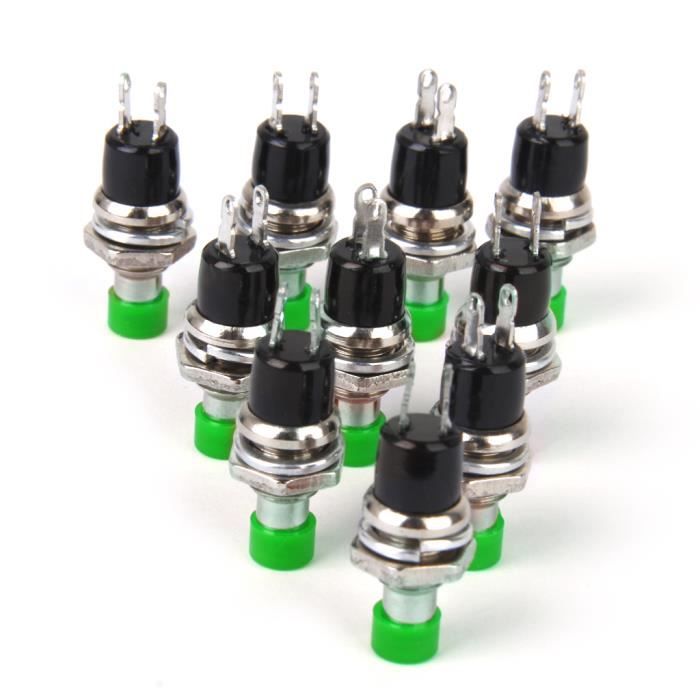 10x 7mm SPST Mini Interrupteur à Bouton Poussoir Momentané pour Modèle de Chemin de Fer Hobby 2 Broches Normal Ouvert Micro