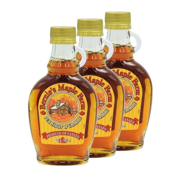 Lot 3x Pur sirop d'érable Canada - Bernie's Maple Farm - flacon 250g