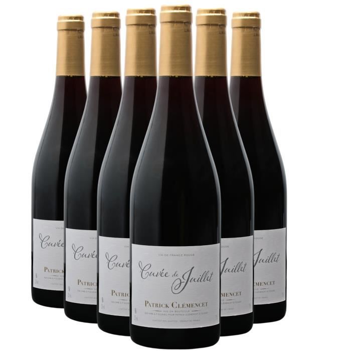Cuvée de Juillet Rouge - Lot de 6x75cl - Patrick Clémencet - Vin Rouge de Bourgogne - Appellation VDF Vin de France - Origine Bourgo
