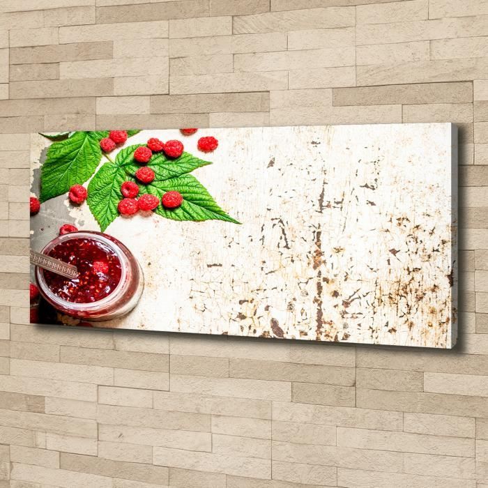 Tulup 125x50 cm art mural - Image sur toile:- Nourriture boissons - Confiture De Framboise - Rouge