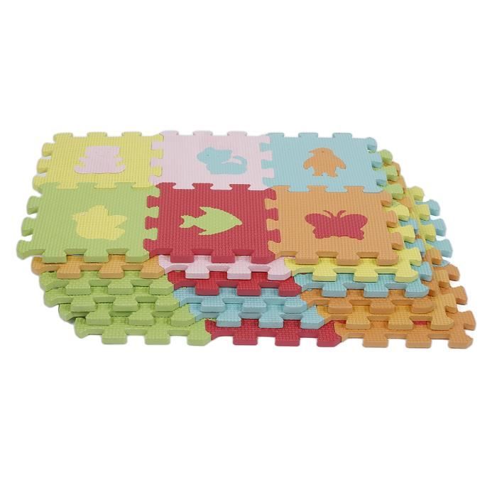 Puzzle tapis 72 pcs en mousse pour bébé contre planchers - sols froids