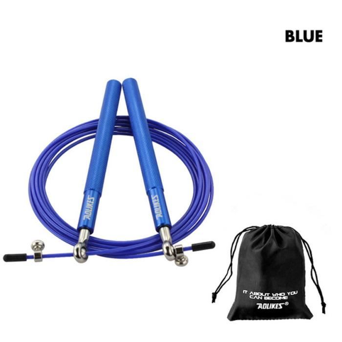 Corde à sauter professionnelle, Crossfit, corde à sauter pour MMA, boxe, Fitness, entraînement,bleue