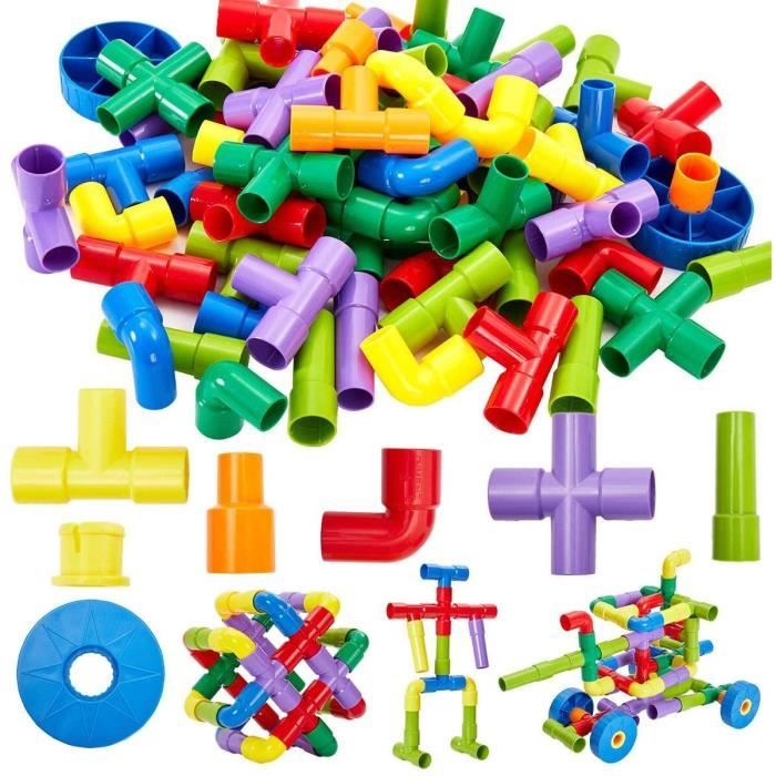 72 Pièces Jouet Puzzle Enfant 3 ans Bloc Jeu de Construction Voiture en Plastique Jouet éducatif pour Enfants