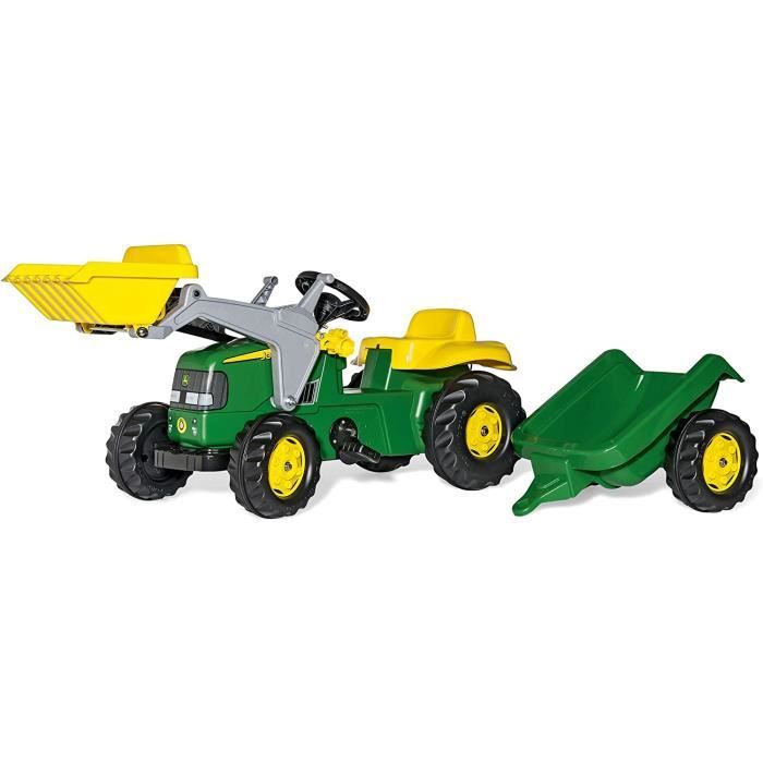 Vélos et véhicules pour enfants Rolly Toys - 023110 - Tracteur à pédales avec pelleteuse et remorque - 168cm 34757