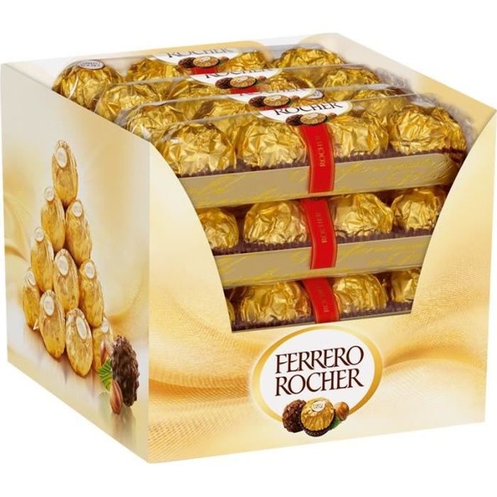 Ferrero Rocher de 4 bars, chocolat, 16 paquets