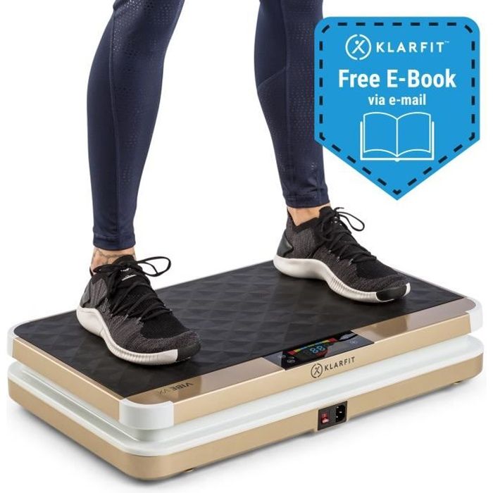 Klarfit Vibe VX Plateforme vibrante & oscillante cardio fitness avec écran d´affichage LCD - 3 modes 20 vitesses - 200W - blanc