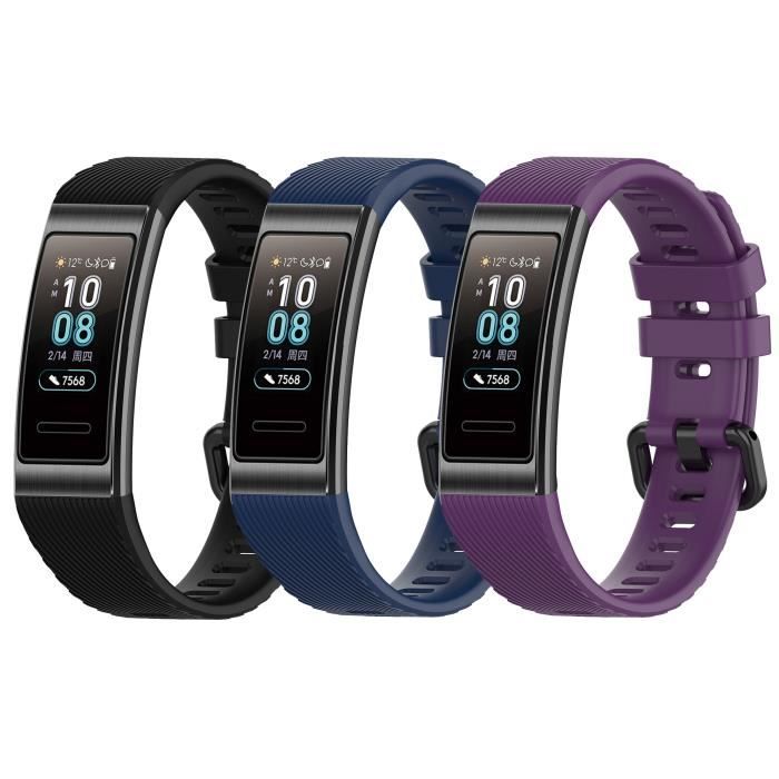 Lot de 3 Bracelets de Rechange pour Huawei Band 4 Pro/Band 3 Pro, Multicolores, en Silicone, Respirants et Doux
