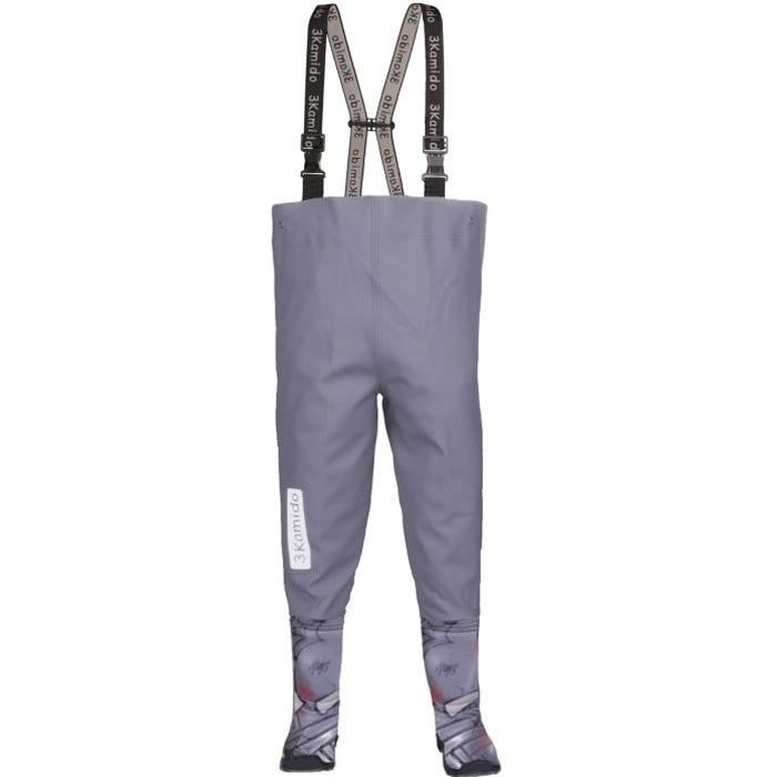 3Kamido Enfant Cuissardes de pêche 21-36 EU, Taille Ajustable, Waders, Bottes de pêche - SPIDER gris
