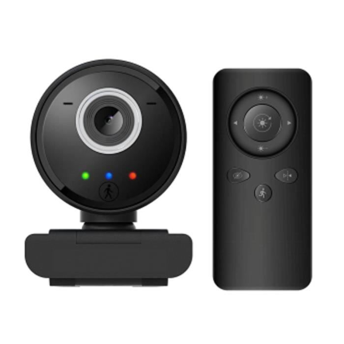 Caméra de réseau à double micro intégrée de suivi intelligent pour ordinateur portable de bureau PC - Noir