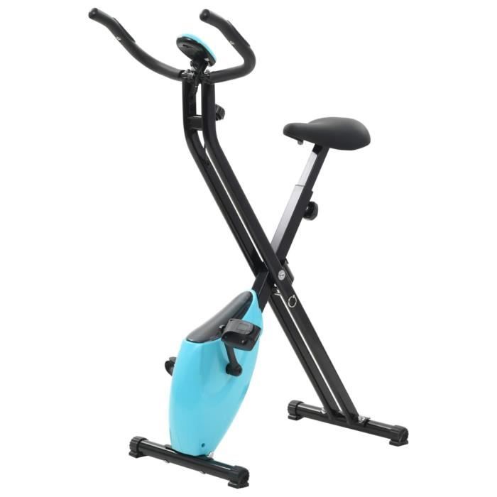 Vélo d'appartement-Vélo Cardio Biking spinning d'Exercice magnétique avec mesure du pouls Noir et bleu