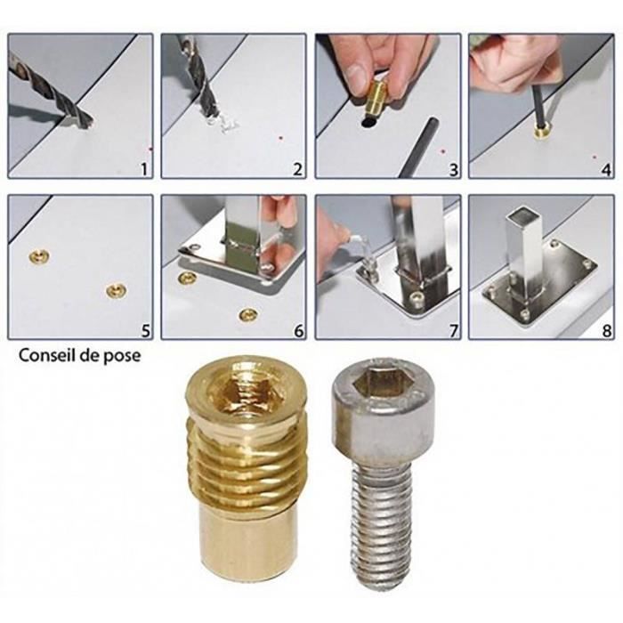 INSERT LAITON PIKE'N BASS ETANCHE - PACK4 INSERTS LAITON ETANCHES M6 + VIS0M6