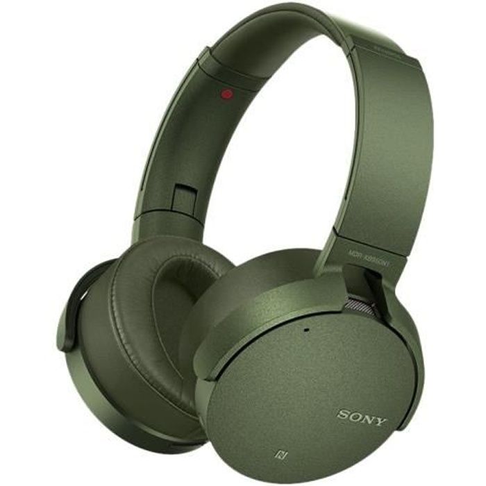 Sony MDR-XB950N1 Casque sur-oreille sans fil Bluetooth Suppresseur de bruit actif vert