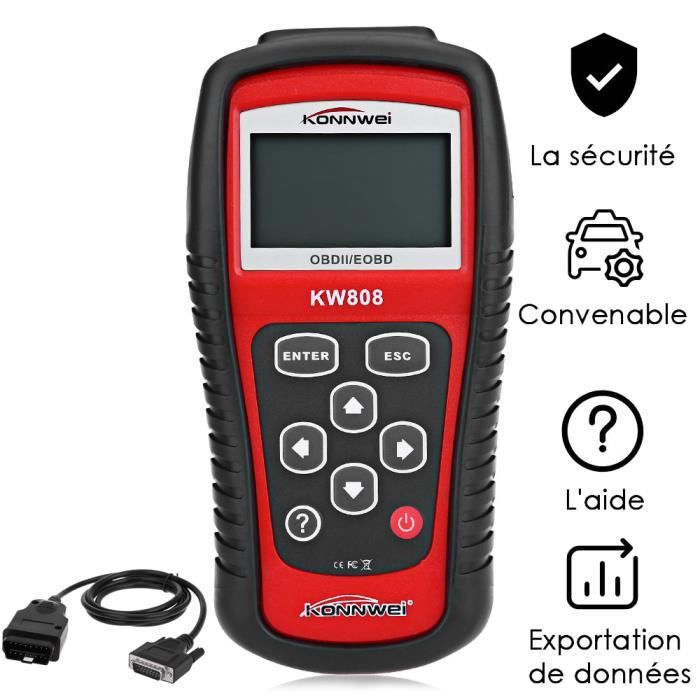 Scanner de Voiture OBD2 OBDII Outil de Diagnostic Universel Automobile Analyse Défaut de Véhicule pour Voitures OBDII & Can Protocol
