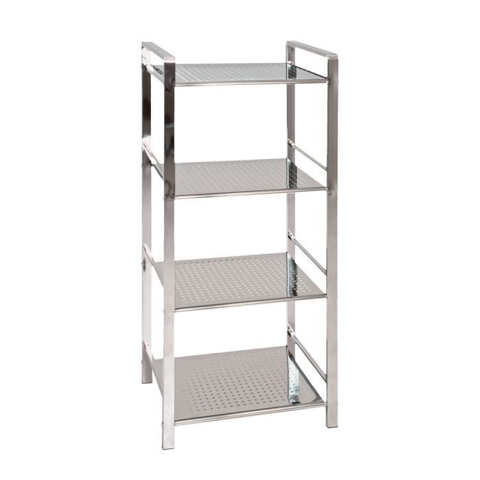 Desserte de salle de bains Moa 4 plateaux chrome