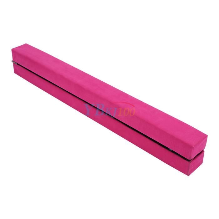 2.2M Poutre pliant gymnastique yoga Outil de formation de gym rigide(rose)