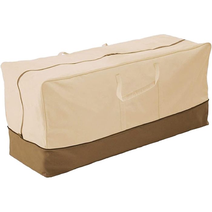 Sac de rangement pour coussins de jardin, sac de rangement pour meubles de 152 x 71 x 51 cm, sac de rangement pour coussins, beige