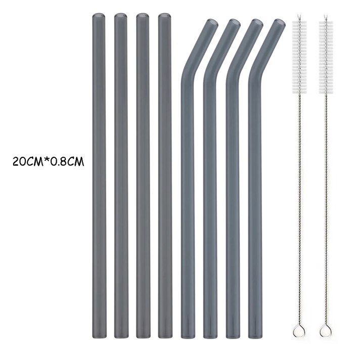 8pcs Silicone Paille Silicone Coudes Pointe Couvertures Pour