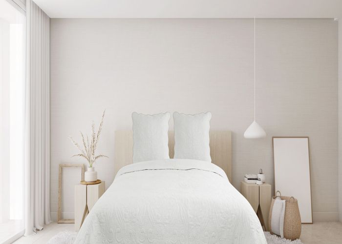 Autrefois Dessus de lit Boutis Coton 230 * 250 cm + 2 taies 65 * 65 cm