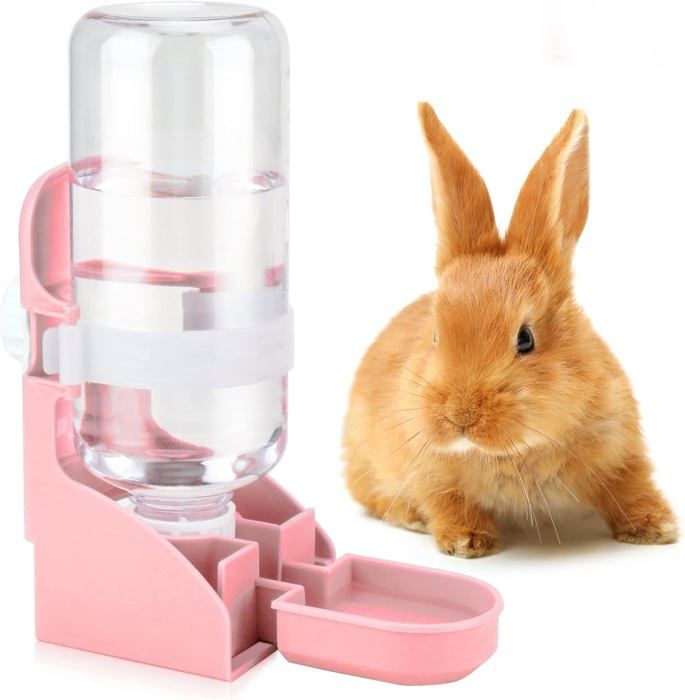Comparer les prix de Bouteille d'eau pour lapin sans goutte-17oz, fontaine à eau suspendue, distributeur automatique, distributeur d'eau pour cage,rose