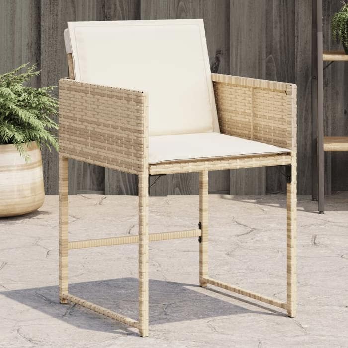 vidaXL Chaises de jardin avec coussins lot de 2 résine tressée 365148 - vue 7