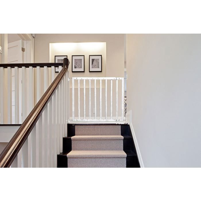 Meilleurs prix pour Safetots Barrière pour Haut dEscaliers en Bois Barrière de Sécurité à Fixation par Vis 635cm – 1055cm Couleur Blanc