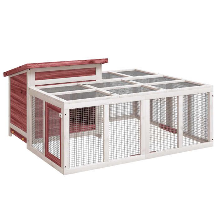 Bonne qualité - Parc enclos-Clapier moka 144x123x675 cm - bois de pin massif - MAW14468494