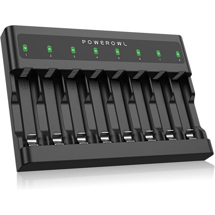 Caricabatterie Intelligente JIUWIIL A 20+2 Slot Per Batterie AA/AAA E 9V – LCD, Protezione E Ricarica Indipendente