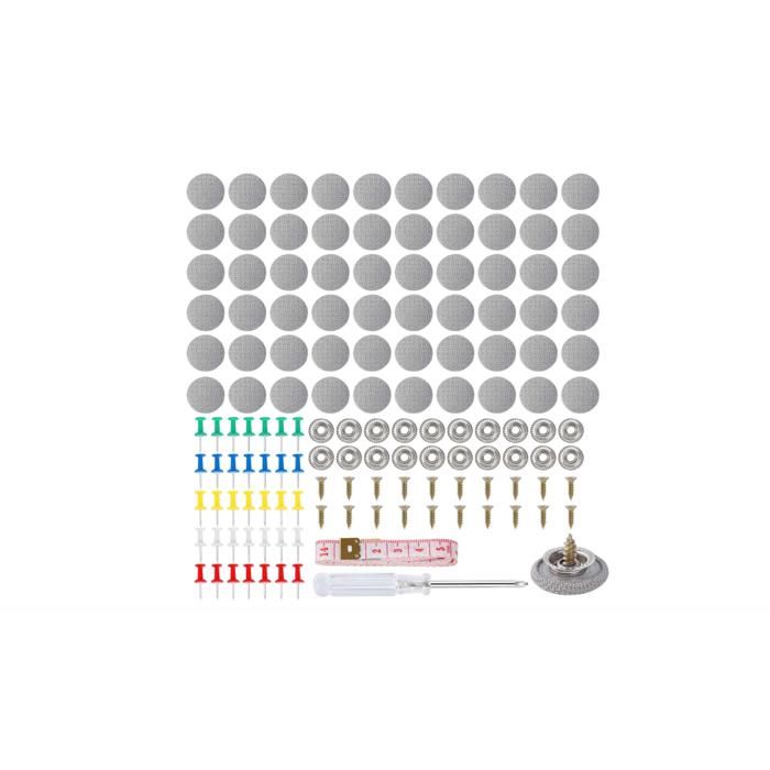 Kit De Réparation Ciel De Toit Voiture - 100 Rivets + Cache + Outils - Pour Rattacher Le Tissu Du Plafond Intérieur