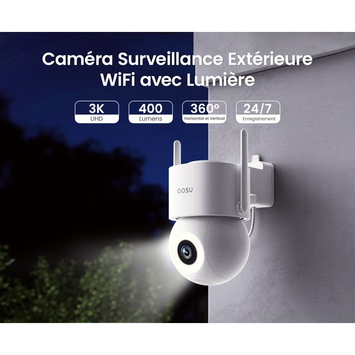 INN® caméra surveillance extérieur wifi sans fil solaire connectée