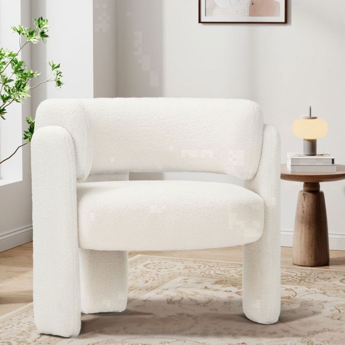 Chaise minimaliste pour salon séjour ou chambre - Mobilier moderne et confortable - Blanc