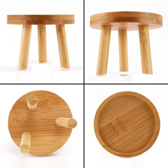 5X Support de Plante en Bois Pot de Fleur Support Tabouret Haut pour Intérieur Extérieur Étagère à Fleurs ODIPIE