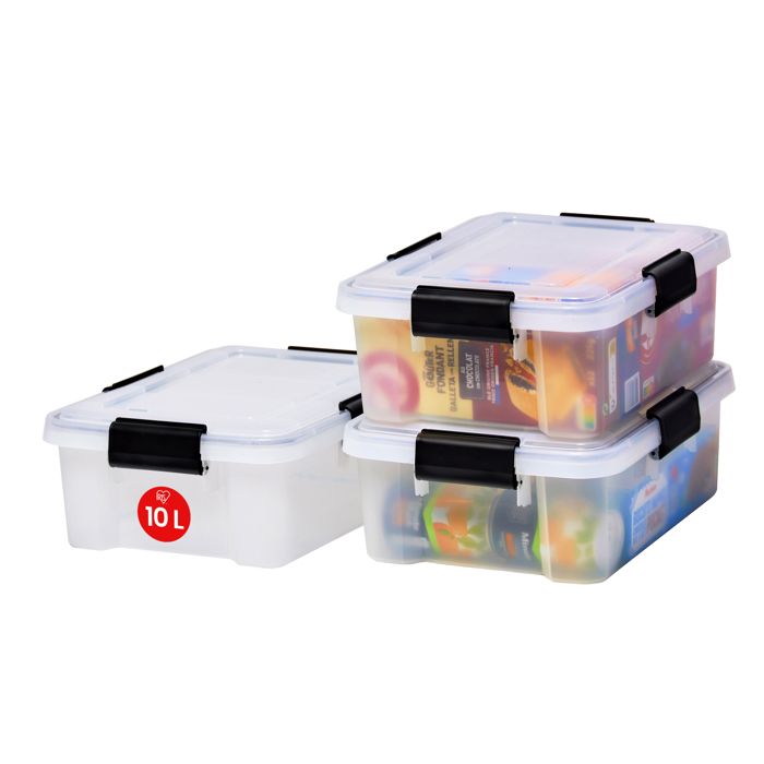 Iris Ohyama, Boites de Rangement bureautique plastique, 10L, Lot de 4, Gris, DDUSB-S | Leroy Merlin
