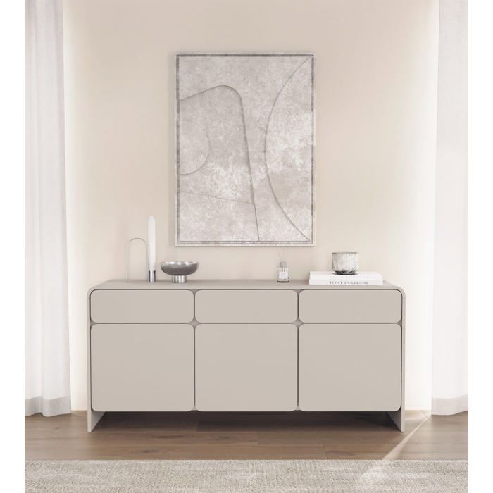 Buffet 3 portes avec 3 tiroirs – LUMMO – 156 cm – gris cachemire
