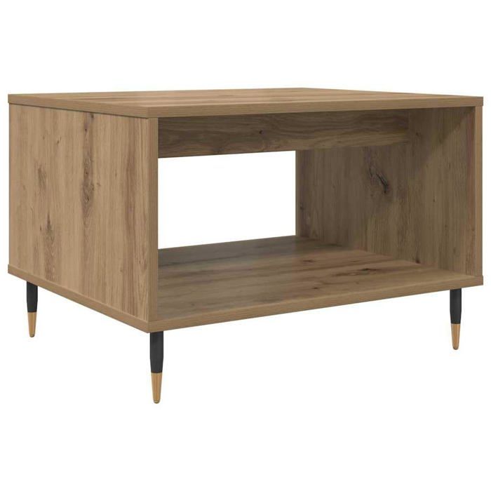 Table basse industrielle - vidaXL - Chêne artisanal - 60x50x40 cm - Bois dingénierie - Pieds en fer - Finition mate