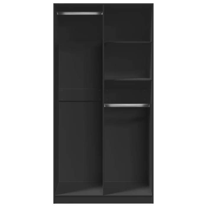 Moderne Garde-robe BURKE Armoire de chambre avec rangement Noir 100x50x200 cm Aggloméré AA1981