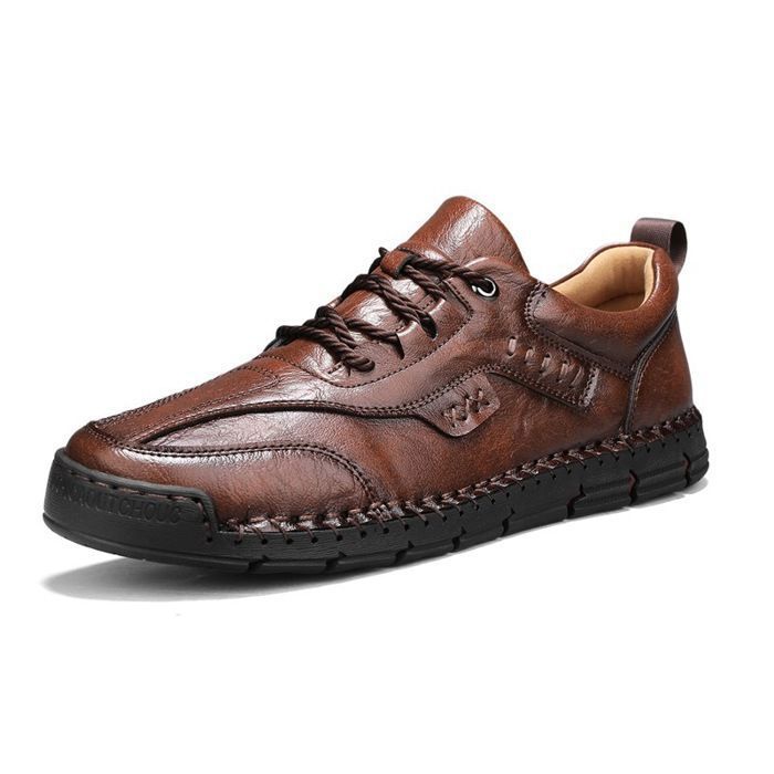 INSFITY Basket Homme en Similicuir Homme Plat Antidérapage Vintage - Marron