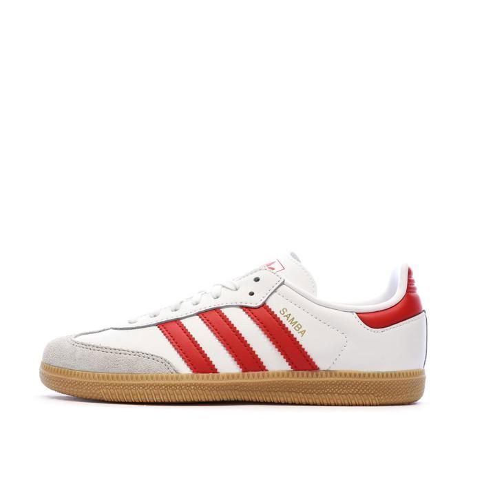 Adidas Samba Baskets Blanches/Rouge Enfant Adidas  Samba Og C