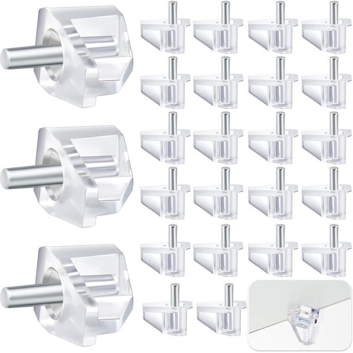 Support détagère de 3 millimètres ou 1/8 pouce support en plastique transparent goupilles de rechange (150 pièces)