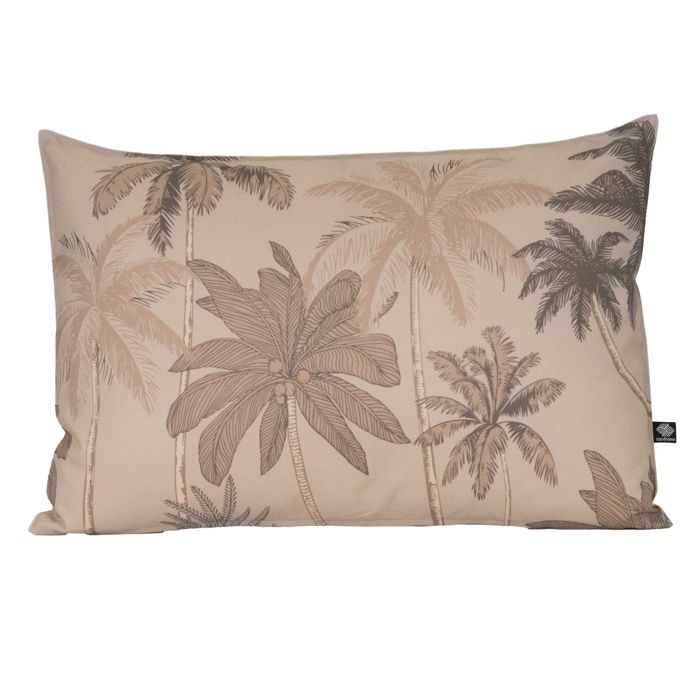 Coussin dextérieur déperlant imprimé palmiers Taupe 40x60 cm Coussin dextérieur déperlant imprimé palmiers Taupe 40x60 cm