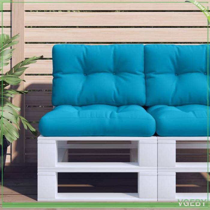 Coussin de palette - FAFEISY - 360561 - Bleu clair - 60x40x12 cm - Polyester résistant UV et eau